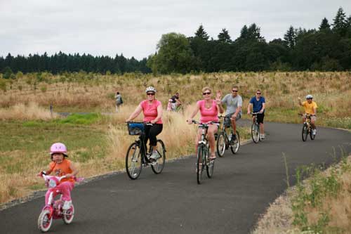 Bicyclists on path
